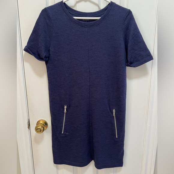 Gap Blue T-Shirt Sweater Dress with Zipper Pockets, XS - Picture 1 of 5